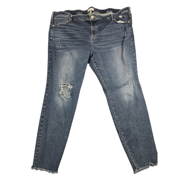 Lane Bryant Denim - Lane Bryant Flex Magic Waistband Distressed High-rise Skinny Size 28